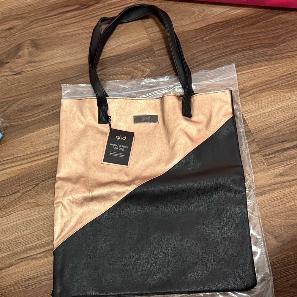 GHD Elegant Black and Gold Tote Bag